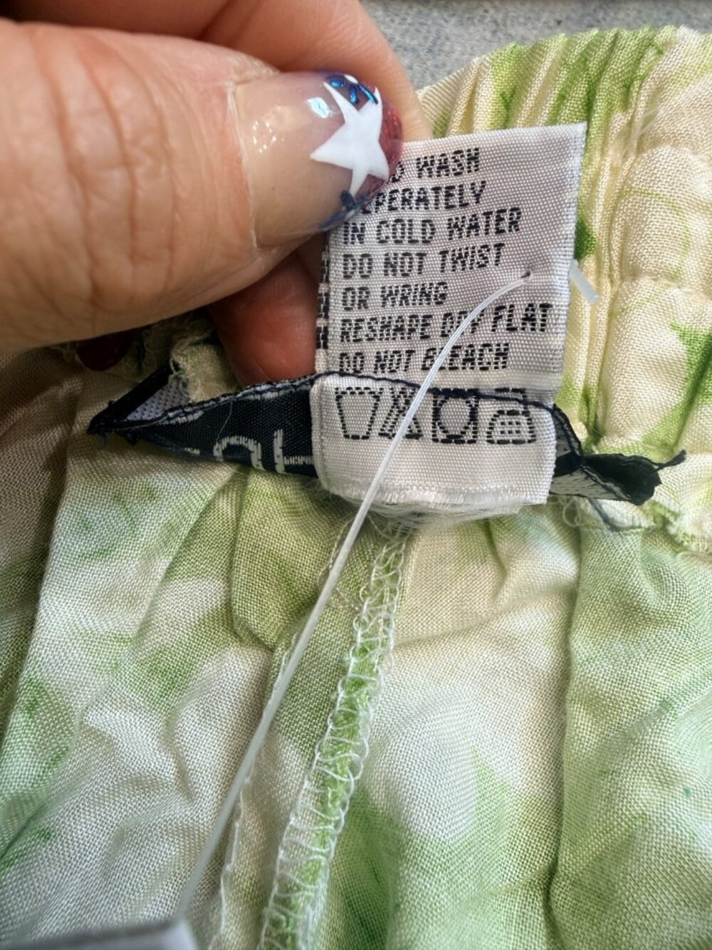 Vintage Soft Wear Shorts Large L Green Floral Rayon Elastic Waist Cottage NEW - Picture 7 of 7